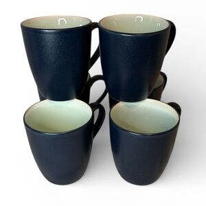 Sango Stoneware 4903 Set of Six Stoneware Mugs EUC Sensations Blue